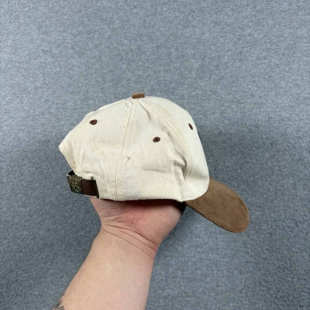 Vintage Will Drink Beer 4 Food Hat Cap Leather Strapback Two Tone Suede Bill KC